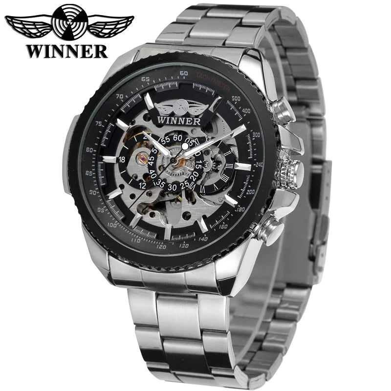 Winner Sport Luxus Herrenuhr Silber