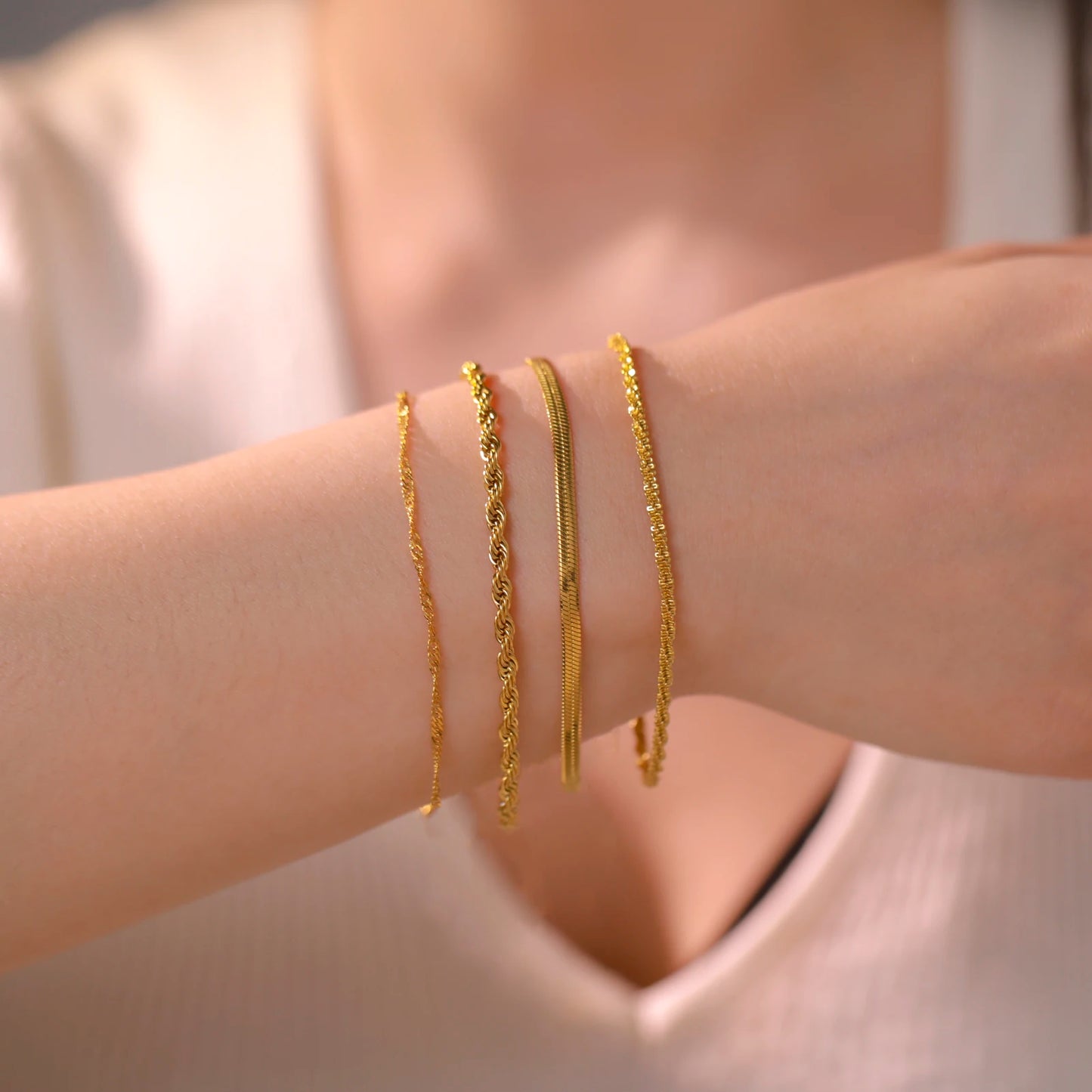 Damen Edelstahl Goldkette