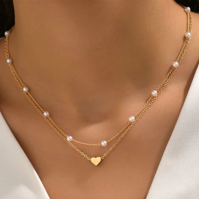 Goldene Damen Perlenkette