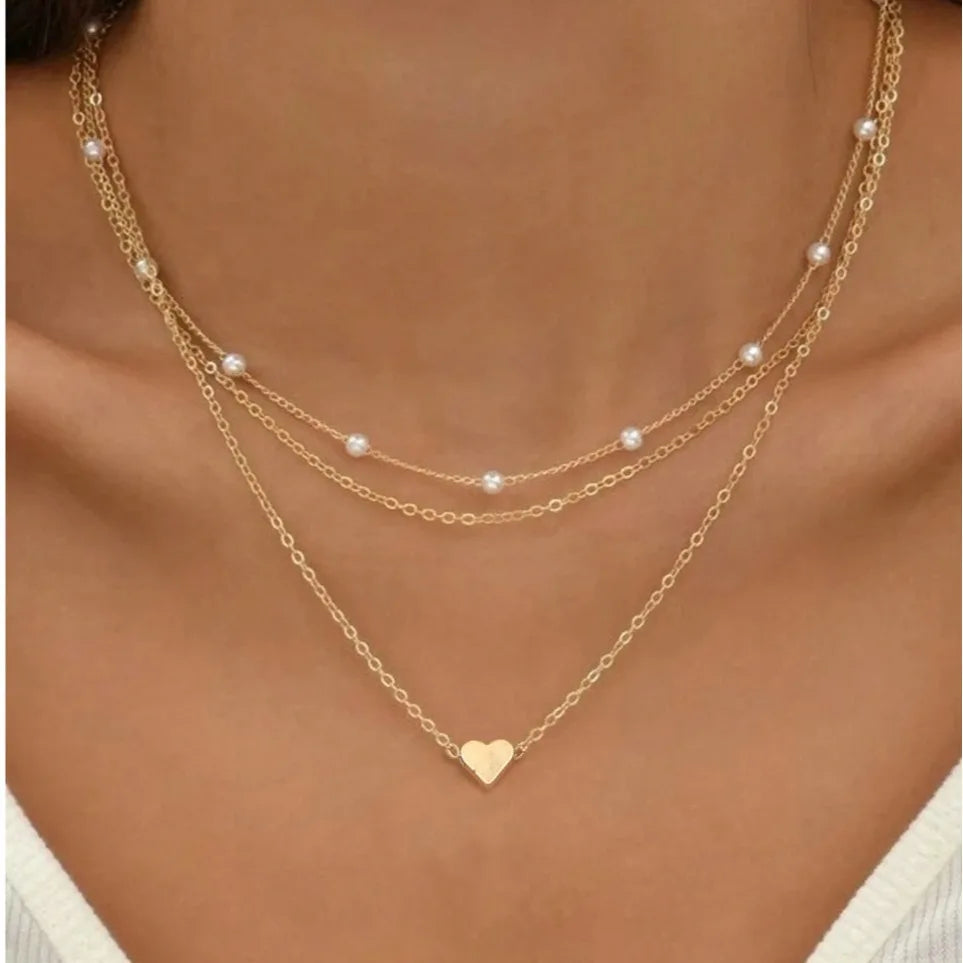 Goldene Damen Perlenkette