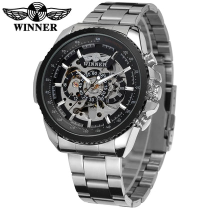 Winner Sport Luxus Herrenuhr Silber