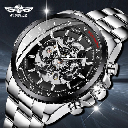 Winner Sport Luxus Herrenuhr Silber
