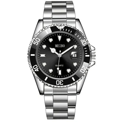 MEIBO Luxus Herrenuhr Silber